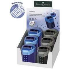 Potloodslijper FABER-CASTELL dubbel RollOn DOTS - display
