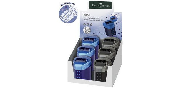 FABER-CASTELL Double RollOn DOTS Pencil Sharpener, Display