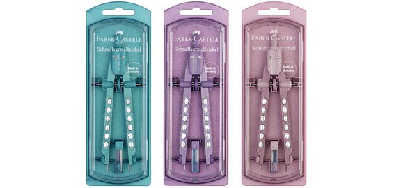 FABER-CASTELL Compas à réglage rapide FACTORY SPARKLE