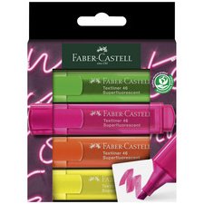 FABER-CASTELL Surligneur TEXTLINER 1546 NEON, étui de 4