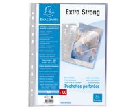 Sachet de 10 pochettes perforées polypropylène lisse haute qualité 9/100e - A4 - Cristal