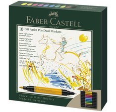 FABER-CASTELL Viltstift PITT artist pen Dual Marker, etui van 10 stuks