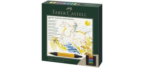 FABER-CASTELL Feutre PITT artist pen Dual Marker, étui de 10