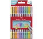 FABER-CASTELL Feutre double pointe pastel, étui de 10