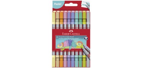 FABER-CASTELL Feutre double pointe pastel, étui de 10