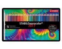 Crayon de couleur aquacolor 'ARTY', étui métallique