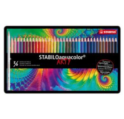 Crayon de couleur aquacolor 'ARTY', étui métallique