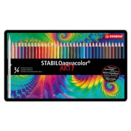 Crayon de couleur aquacolor 'ARTY', étui métallique