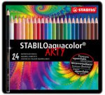 Crayon de couleur aquacolor 'ARTY', étui métallique