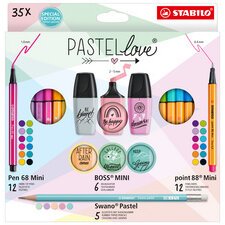 Schrijfkit Mini World Pastellove - etui van 35 stuks