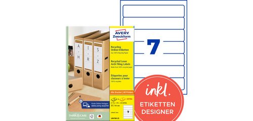 Etiquettes recyclées pour dos de classeur