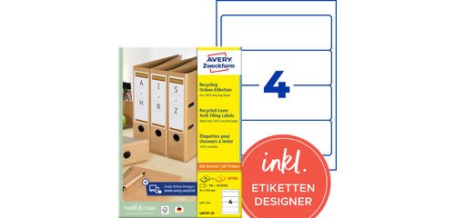 Recycled labels for binder backs