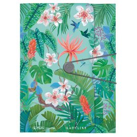 Map met flappen Ladylike 'Jungle', A4, PP-folie