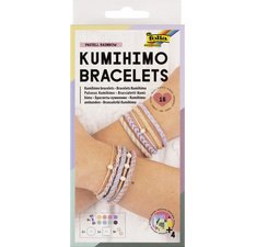 Kumihimo Set de bracelets PASTEL RAINBOW, 16 pièces