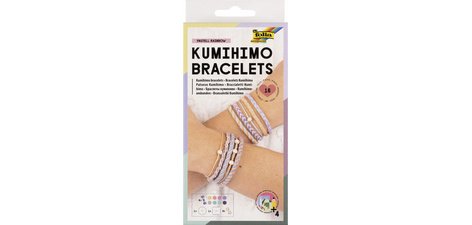 Kumihimo Set de bracelets PASTEL RAINBOW, 16 pièces