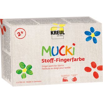 Vingerverf voor textiel 'MUCKI', 150 ml