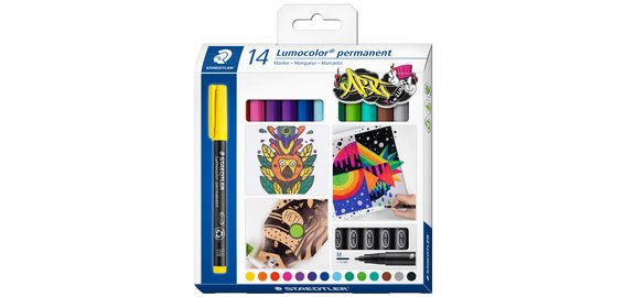 Marqueur permanent 317M Lumocolor, étui de 14