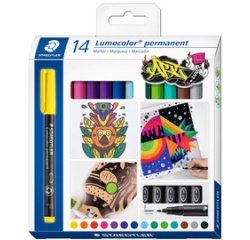 Marqueur permanent 318F Lumocolor, étui de 14
