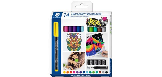 Permanentmarker 318F Lumocolor, Etui mit 14