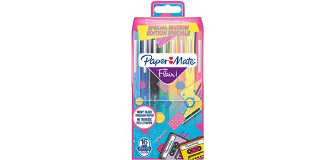 Stylo feutre Papermate Flair Retro écriture moyenne - Pochette de 16
