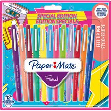 Stylo feutre PapermMate Flair Retro écriture moyenne - Pochette de 12