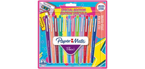 Stylo feutre PapermMate Flair Retro écriture moyenne - Pochette de 12