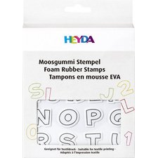 Set tampons caoutchouc mousse 'lettres & chiffres', I