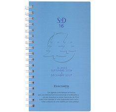 Agenda de poche SAD 16S Linicolor 9 x 16 cm Semainier Septembre 2025 à Décembre 2026 - 16 mois. - Couleurs assorties