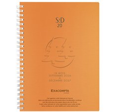 Agenda de bureau SAD 20S Linicolor 15 x 21 cm Semainier Septembre 2025 à Décembre 2026 - 16 mois. - Couleurs assorties