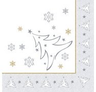 Serviettes à motif de Noël 'X-Mas Elegance', argent