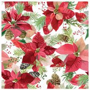 Serviette à motif de Noël 'Winter Poinsettia'