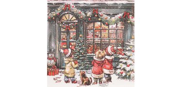 Serviette à motif de Noël 'Golden X-mas'