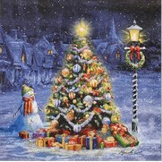 Serviette à motif de Noël 'Forest Snowmen'