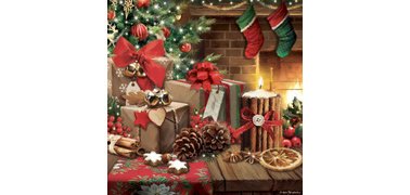 Serviette à motif de Noël 'Christmas Time'