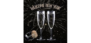 Servetten met 'Happy New Year' feestdrukmotief