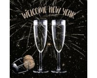 Servet met nieuwjaarsmotief 'Welcome New Year'