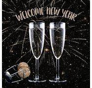 Serviette à motif réveillon 'Welcome New Year'