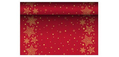 Tafelloper voor kerst 'Christmas Shine' rood