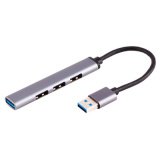 Hub BASIC-S USB-A 3.0, 4 aansluitingen, ALU, dun