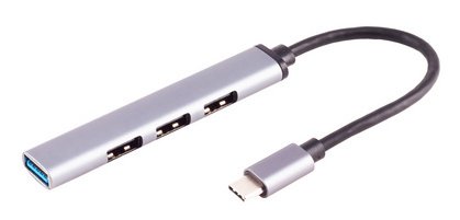 Hub BASIC-S USB-C 3.0, 4 Anschlüsse, ALU, schlank