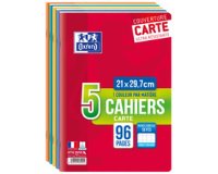 Cahier piqûre, A4, Seyès, 96 pages, lot de 5