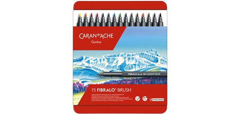 Feutre FIBRALO Brush, étui métal de 15