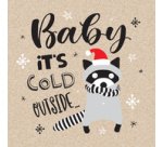 Serviette à motif de Noël 'Candy Canes'