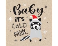 Serviette à motif de Noël 'It's cold outside'