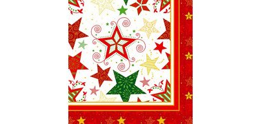 Serviette à motif de Noël 'Heavenly Stars', blanc