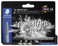 Stift pigment pent zwart - kartonnen etui van 2 stuks