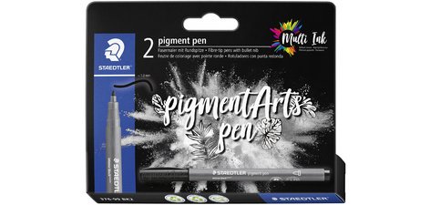 Feutre pigment pen, noir, étui carton de 2