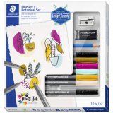 Kit de dessin Line Art & Botanical Set, 10 pièces