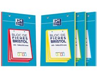Bloc de fiches bristol, A5, quadrillé, blanc / bleu