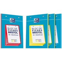 Bloc de fiches bristol, A5, blanc avec cadre coloré